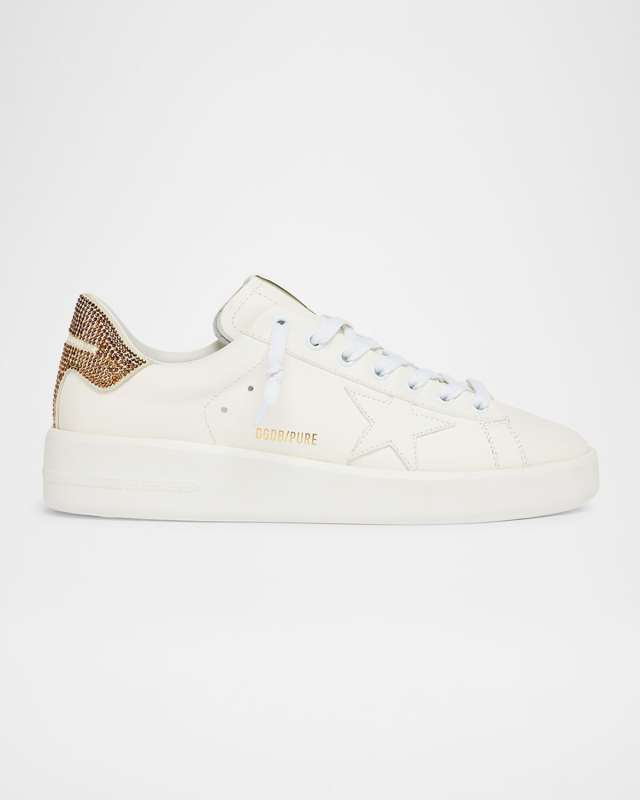 Pure Star Embellished Leather Low-Top Sneakers